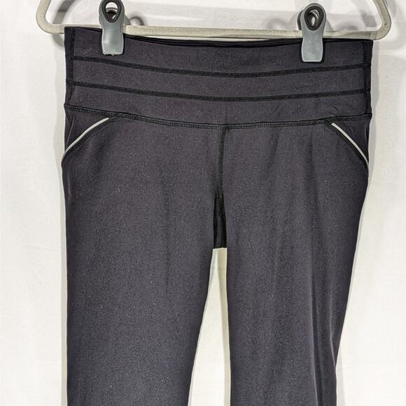 LOT 2 Athleta Replay Reflective Cropped Leggings Running Solid Black Medium - Picture 4 of 9